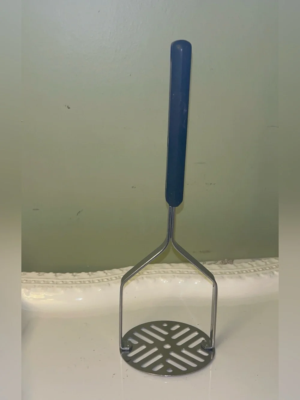 Ekco Forge USA Vintage Stainless Steel Potato Masher with Black handle